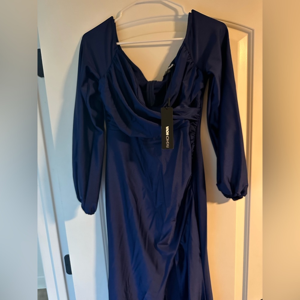 Navy blue fashion nova dress